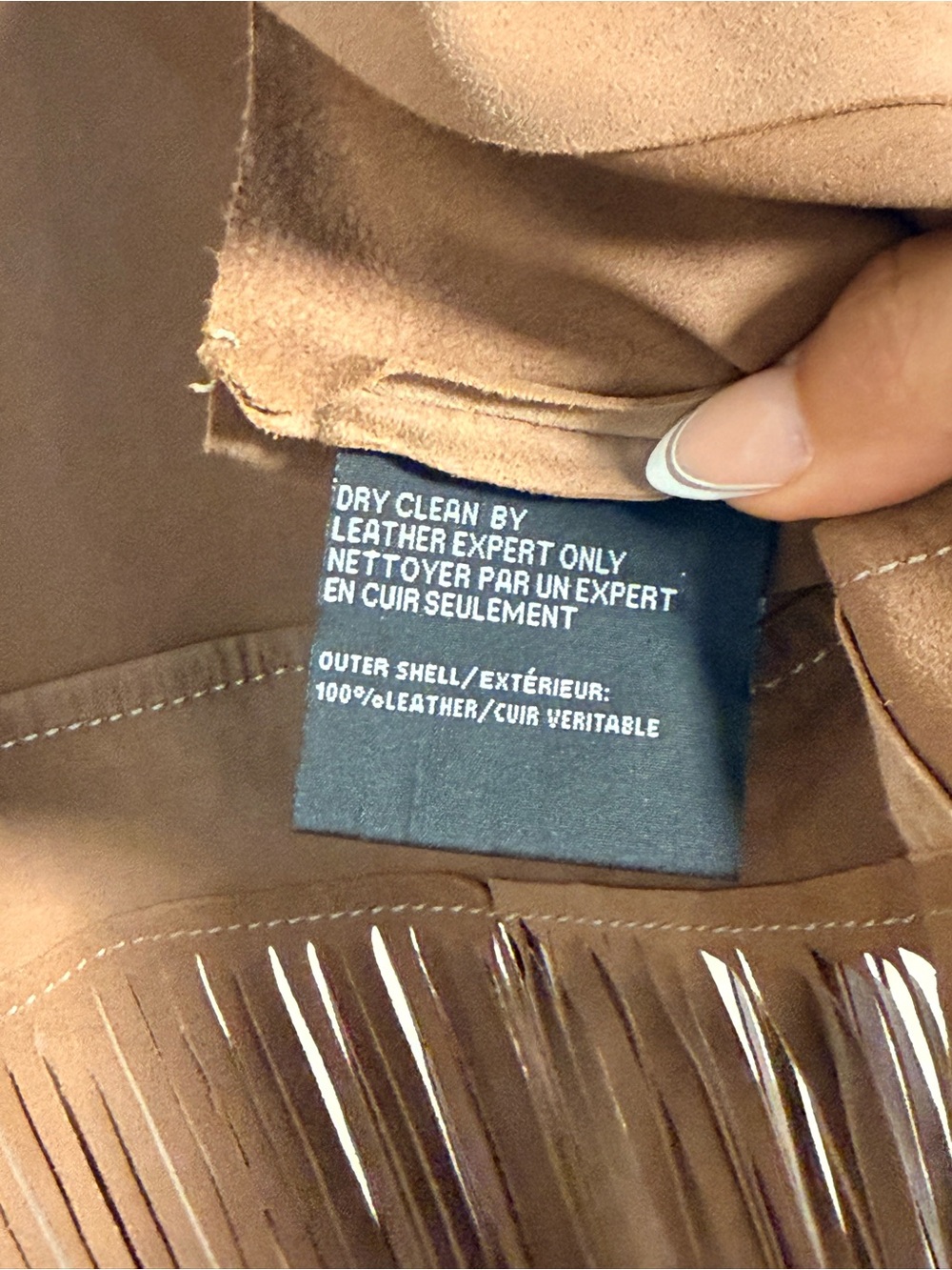 Lamarque light brown Suede Sonia Fringe Vest - Picture 6 of 9